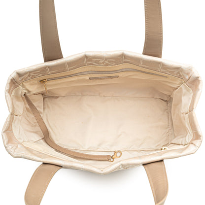 Beige Chanel Nylon New Travel Line Tote