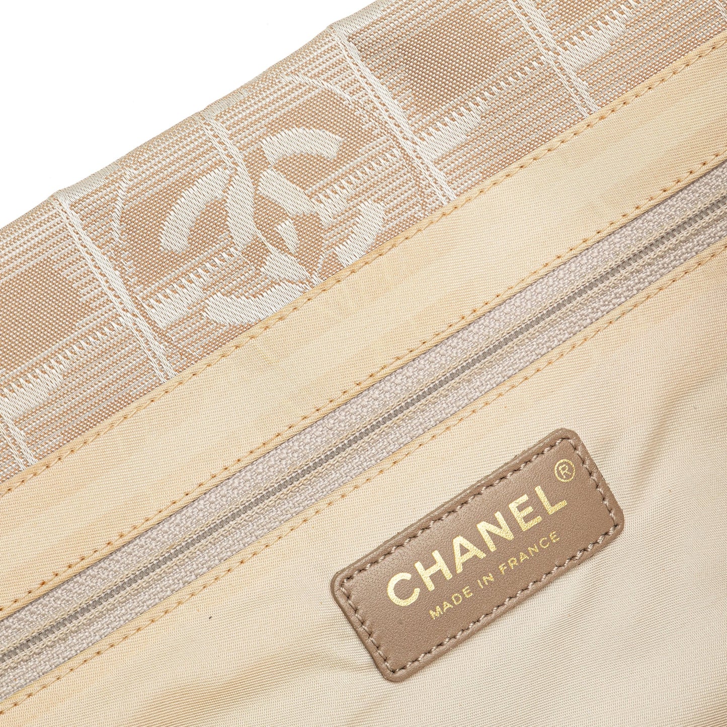 Beige Chanel Nylon New Travel Line Tote