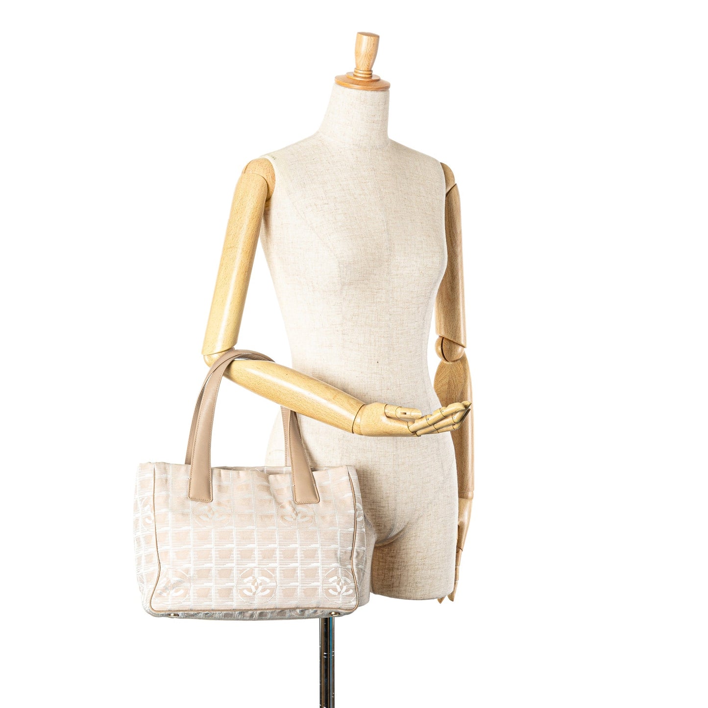 Beige Chanel Nylon New Travel Line Tote