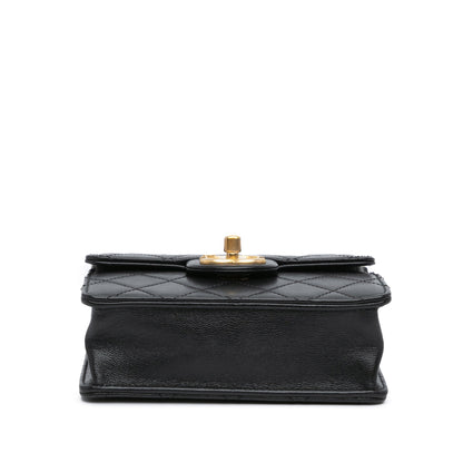Black Chanel Small Lambskin Chic Pearls Flap Crossbody Bag
