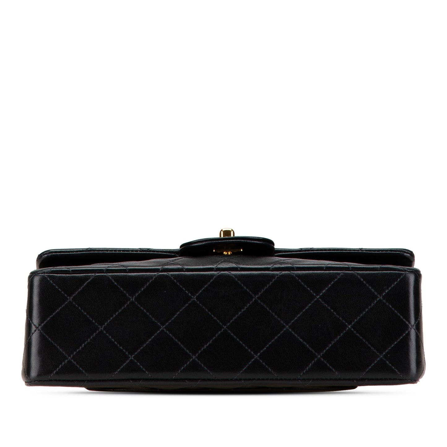 Black Chanel Small Classic Lambskin Double Flap Shoulder Bag