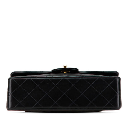 Black Chanel Small Classic Lambskin Double Flap Shoulder Bag