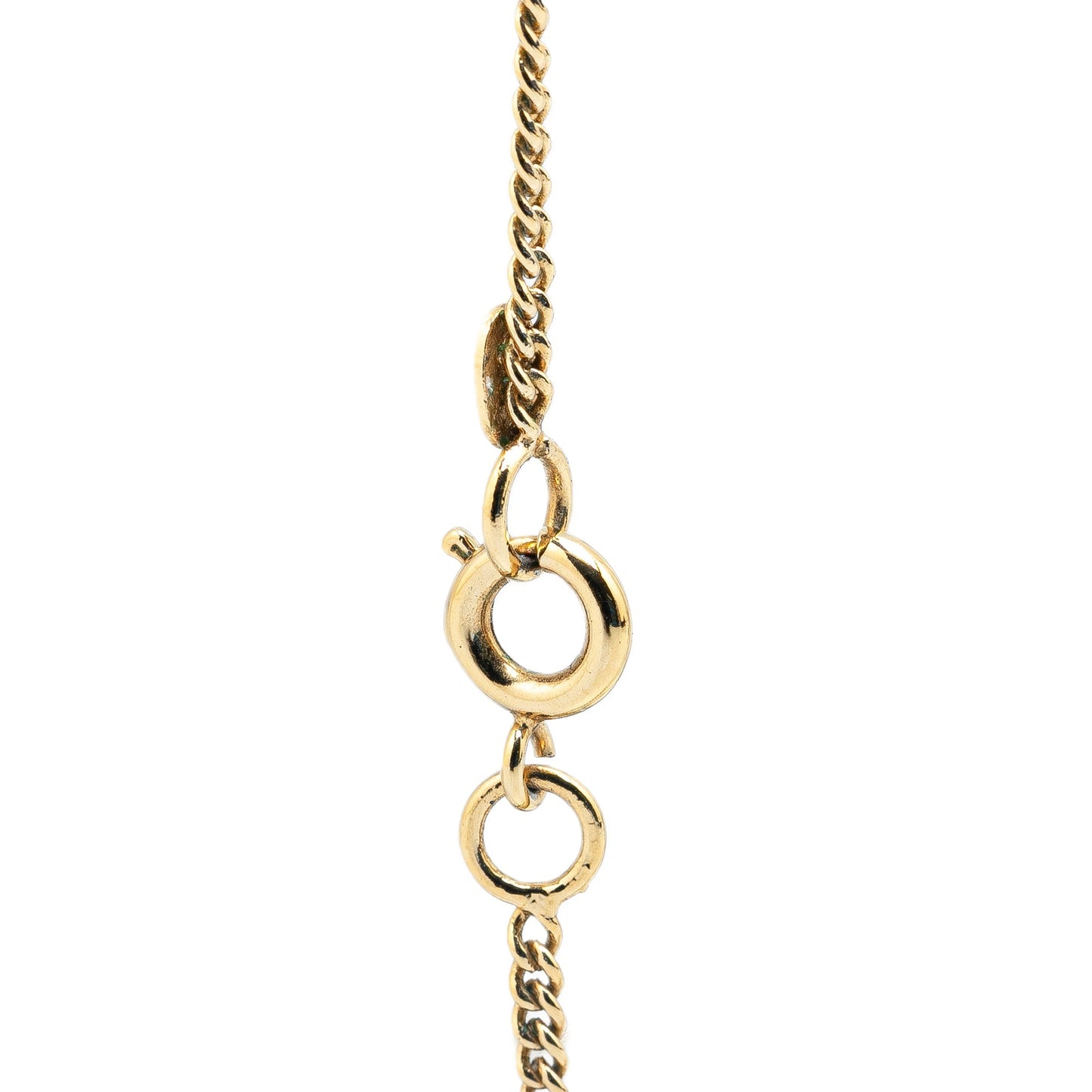 Gold Chanel Gold Plated Enamel CC Camellia Pendant Necklace