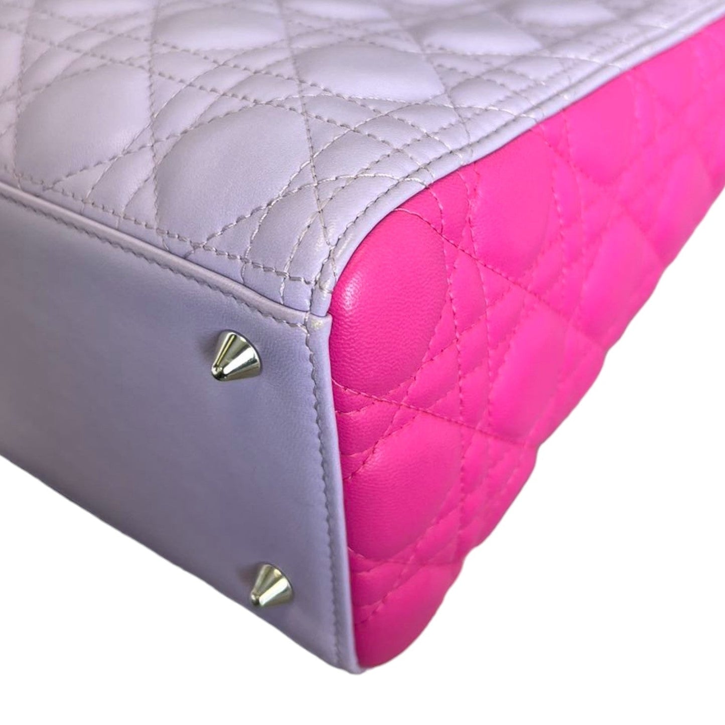 Bi-Color Lady Dior Medium Lambskin Purple Pink SHW