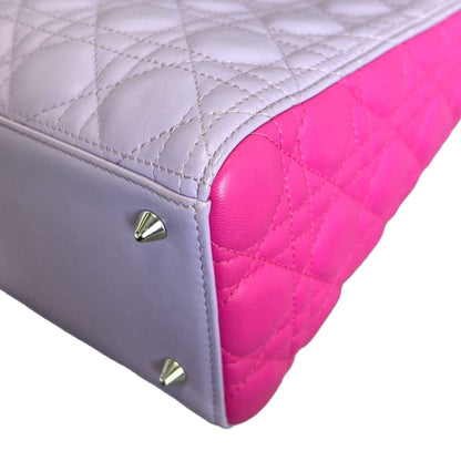 Bi-Color Lady Dior Medium Lambskin Purple Pink SHW