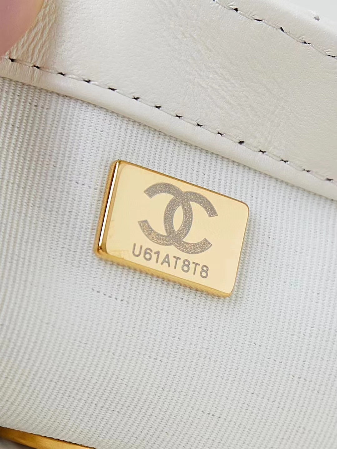 CHANEL 24F Flap Bag White Lambskin Pearl Gold Hardware