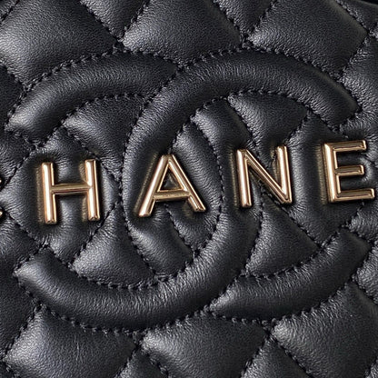 CHANEL 24C Star Bag 22.5cm Black Calfskin Gold Hardware