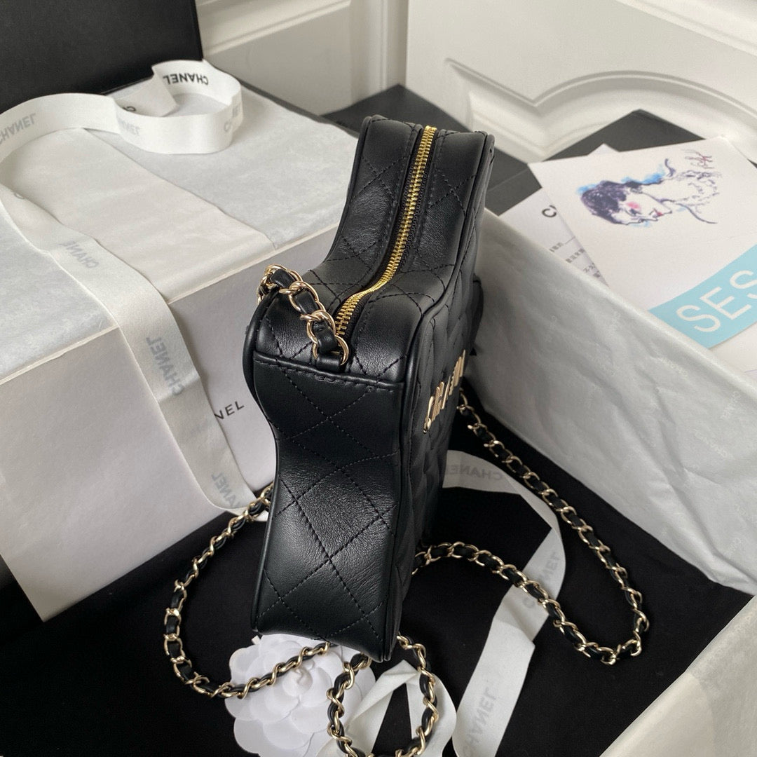 CHANEL 24C Star Bag 22.5cm Black Calfskin Gold Hardware