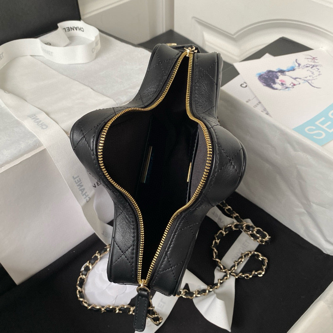 CHANEL 24C Star Bag 22.5cm Black Calfskin Gold Hardware