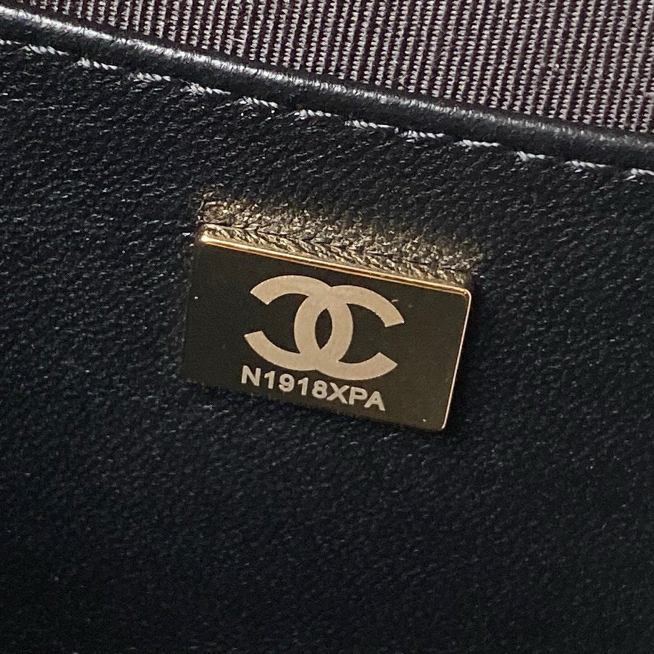 CHANEL 24C Star Bag 22.5cm Black Calfskin Gold Hardware