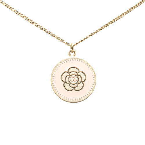 Gold Chanel Gold Plated Camellia Pendant Necklace