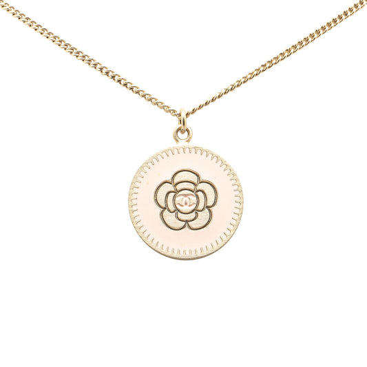 Gold Chanel Gold Plated Camellia Pendant Necklace