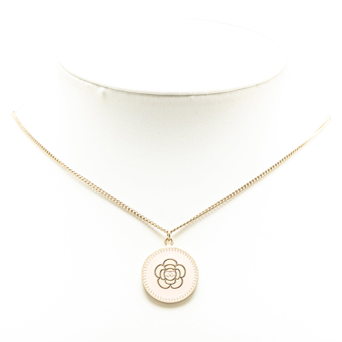 Gold Chanel Gold Plated Camellia Pendant Necklace