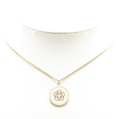 Gold Chanel Gold Plated Camellia Pendant Necklace