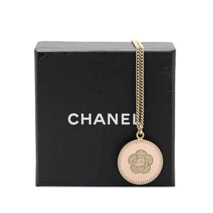 Gold Chanel Gold Plated Camellia Pendant Necklace