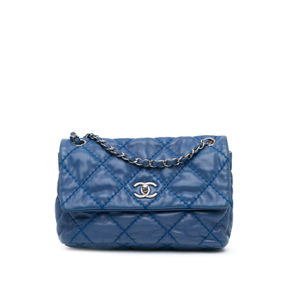 Blue Chanel Small Calfskin Love Me Tender Flap Shoulder Bag