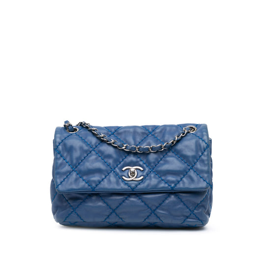 Blue Chanel Small Calfskin Love Me Tender Flap Shoulder Bag