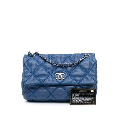 Blue Chanel Small Calfskin Love Me Tender Flap Shoulder Bag