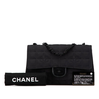 Black Chanel Medium New Travel Line Single Flap Shoulder Bag