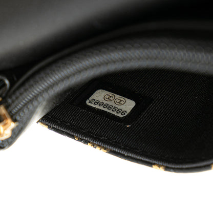 Black Chanel Calfskin Crocodile Embossed Graffiti 2.55 Cocodile Reissue Wallet On Chain Crossbody Bag