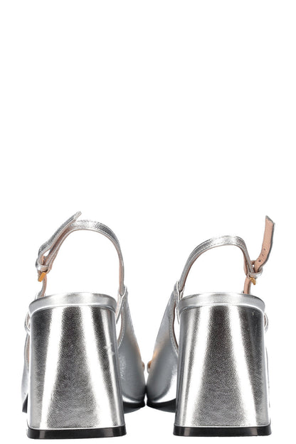 GUCCI Baby Horsebit Slingback Pumps Silver