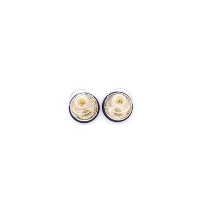 Chanel Vintage La Pausa Silver Tone stud Earrings