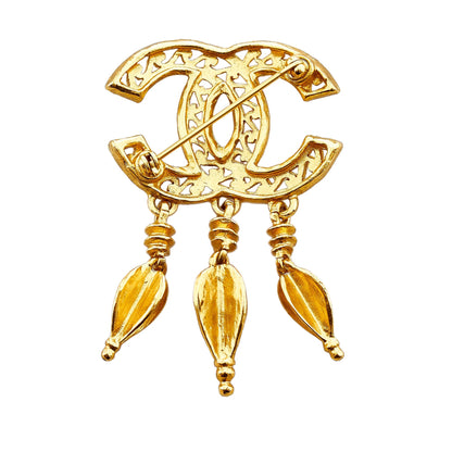 Gold Chanel CC Brooch