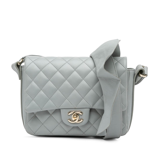 Gray Chanel Quilted Calfskin Bolero de Chanel Flap Crossbody Bag