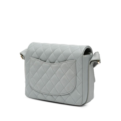 Gray Chanel Quilted Calfskin Bolero de Chanel Flap Crossbody Bag