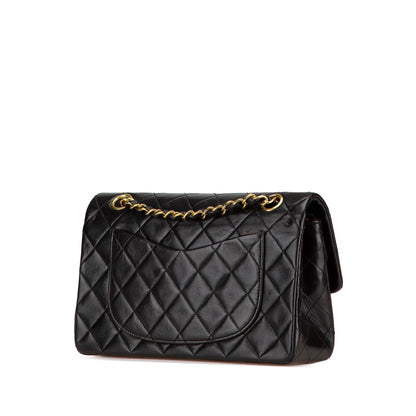 Black Chanel Small Classic Lambskin Double Flap Shoulder Bag