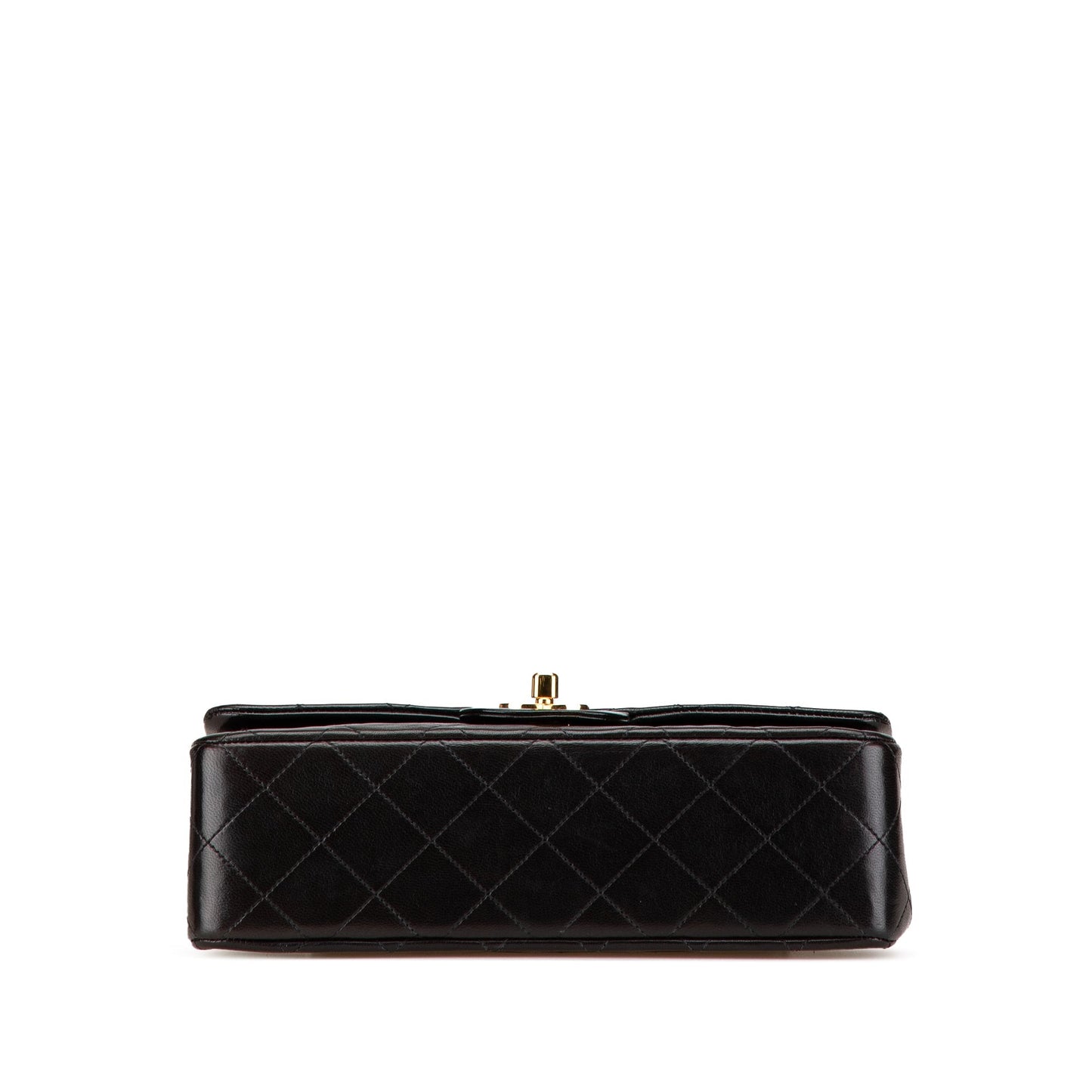 Black Chanel Small Classic Lambskin Double Flap Shoulder Bag