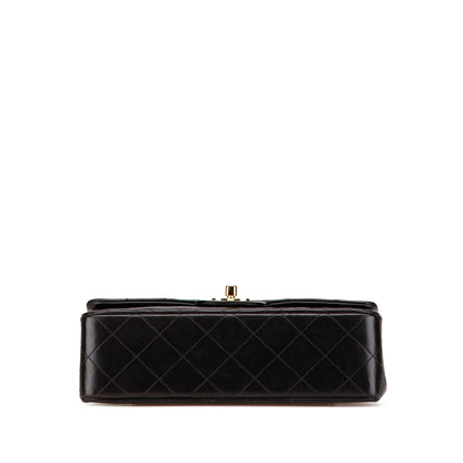 Black Chanel Small Classic Lambskin Double Flap Shoulder Bag