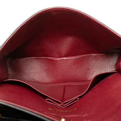 Black Chanel Small Classic Lambskin Double Flap Shoulder Bag