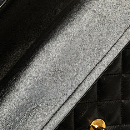 Black Chanel Small Classic Lambskin Double Flap Shoulder Bag