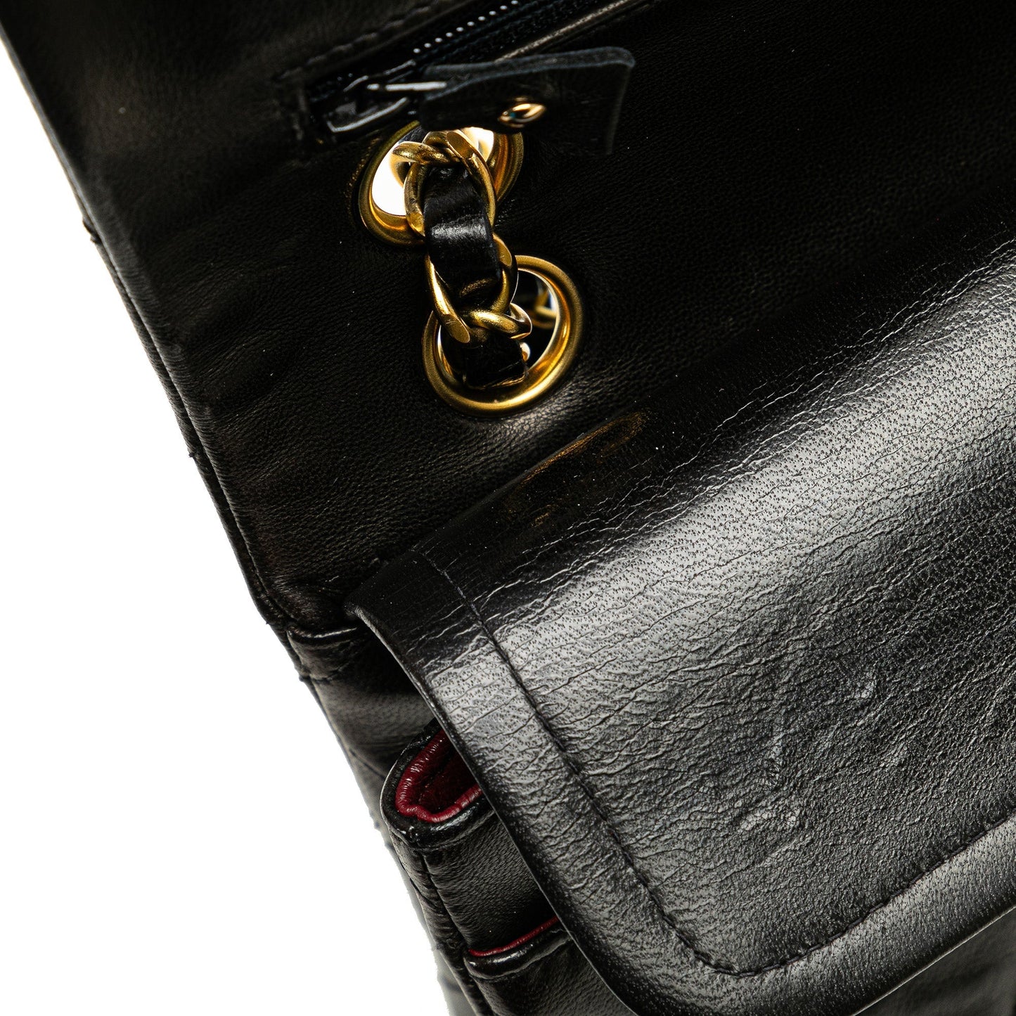 Black Chanel Small Classic Lambskin Double Flap Shoulder Bag