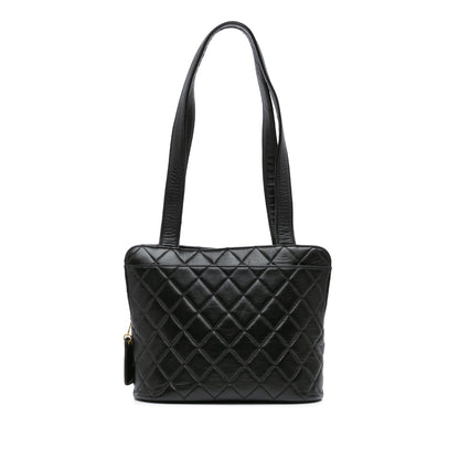 Black Chanel Quilted Lambskin Shoulder Bag