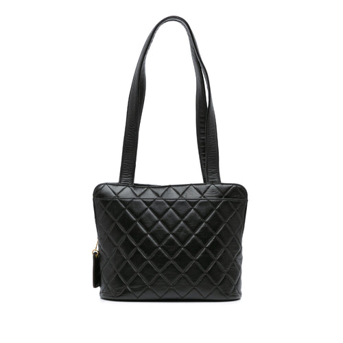 Black Chanel Quilted Lambskin Shoulder Bag