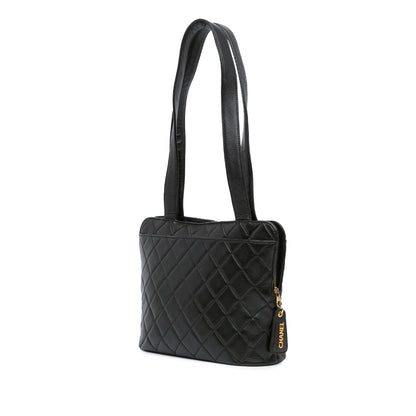 Black Chanel Quilted Lambskin Shoulder Bag