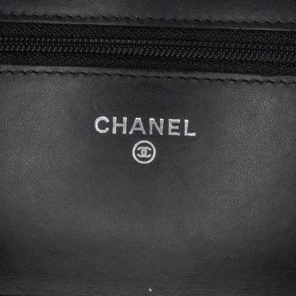 Black Chanel CC Quilted Patent Wallet On Chain Crossbody Bag