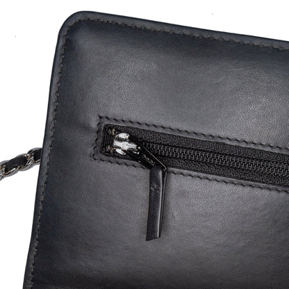 Black Chanel CC Quilted Patent Wallet On Chain Crossbody Bag