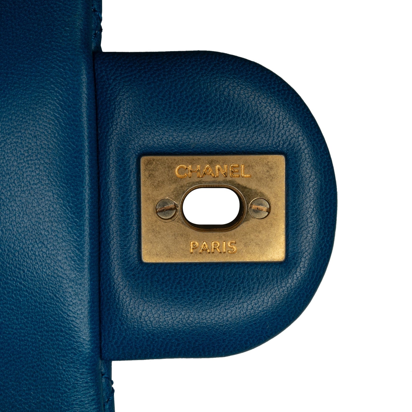 Blue Chanel Mini Square Classic Lambskin Pearl Crush Single Flap Crossbody Bag