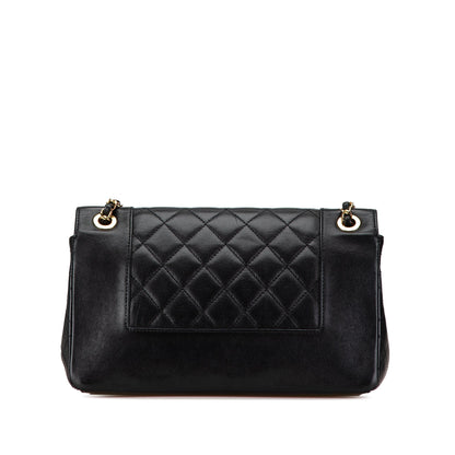 Black Chanel Medium Lambskin Mademoiselle Vintage Double Flap Crossbody Bag