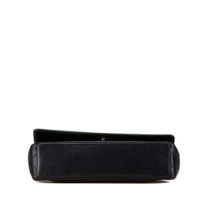 Black Chanel Medium Lambskin Mademoiselle Vintage Double Flap Crossbody Bag