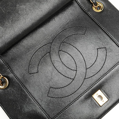 Black Chanel Medium Lambskin Mademoiselle Vintage Double Flap Crossbody Bag