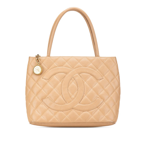 Brown Chanel Caviar Medallion Tote