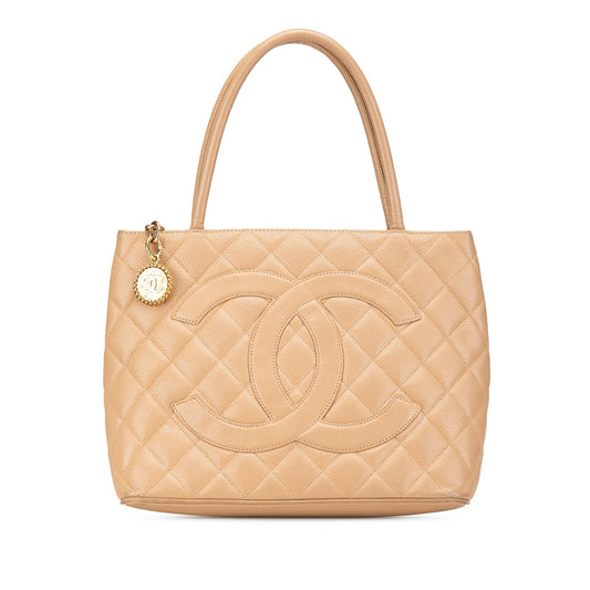 Brown Chanel Caviar Medallion Tote