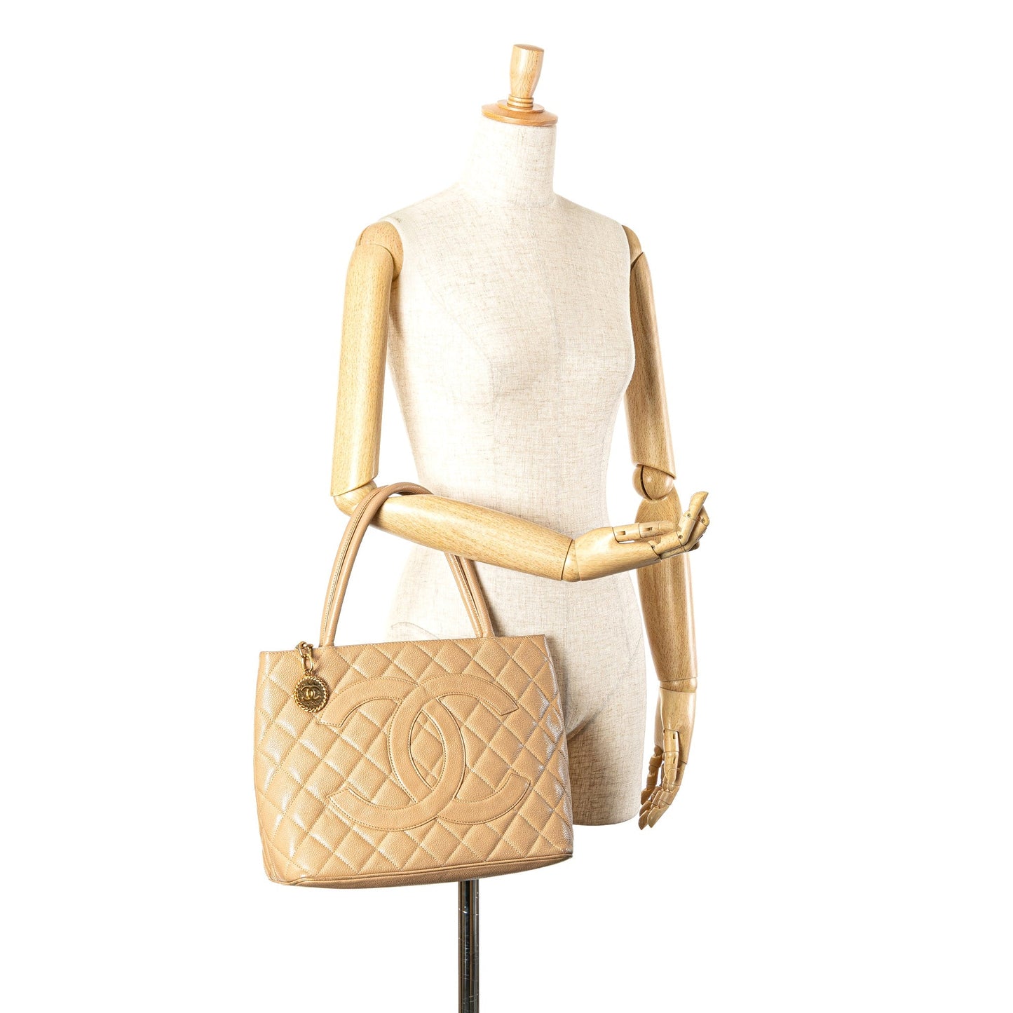 Brown Chanel Caviar Medallion Tote