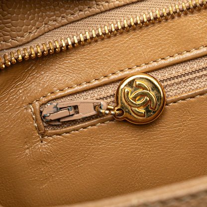 Brown Chanel Caviar Medallion Tote