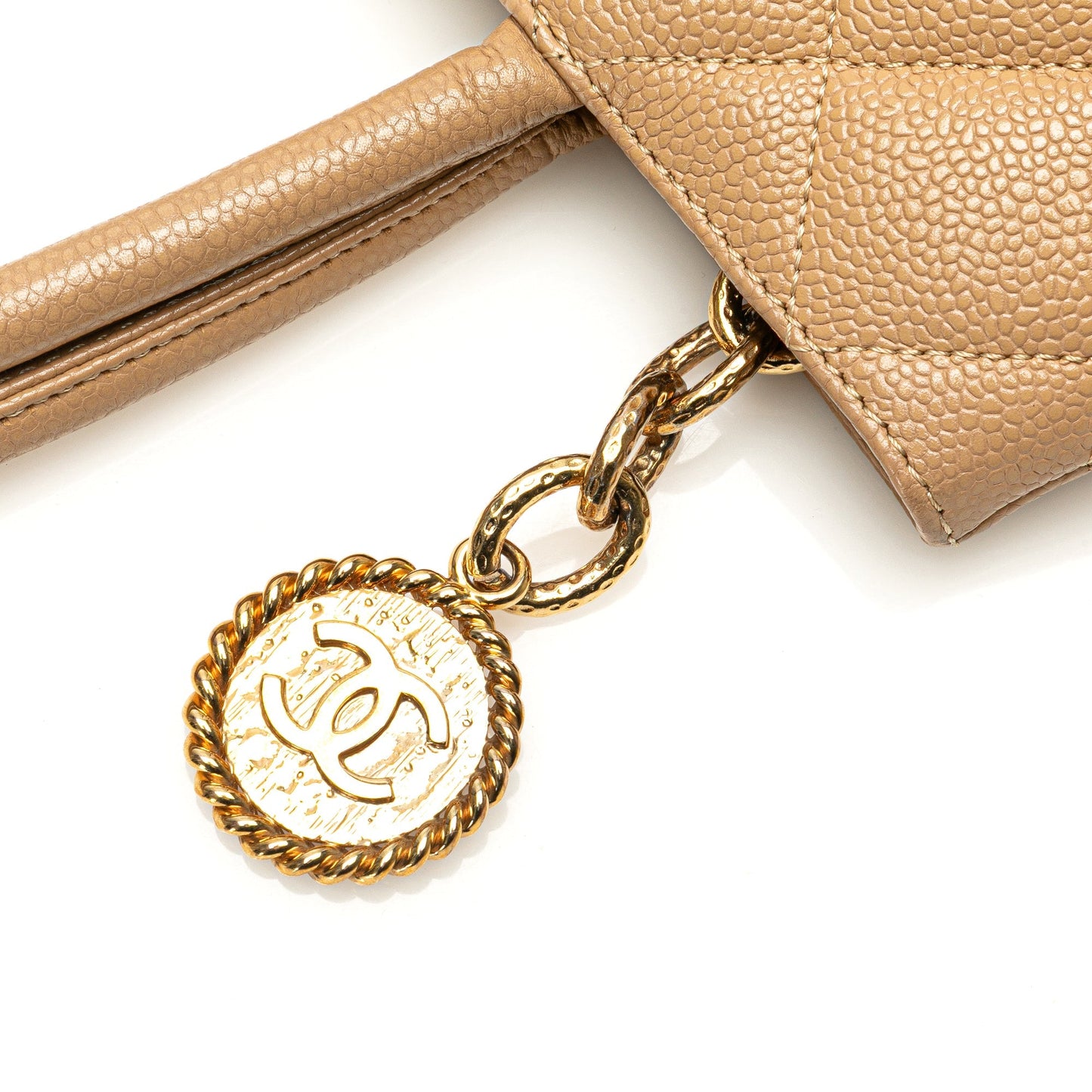 Brown Chanel Caviar Medallion Tote