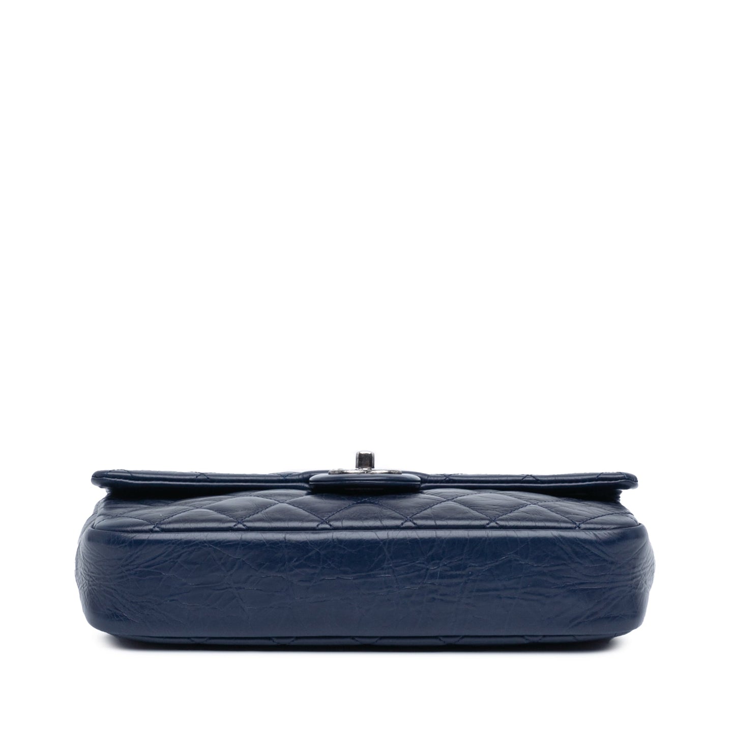 Blue Chanel Medium Aged Calfskin Duo Color Flap Crossbody Bag